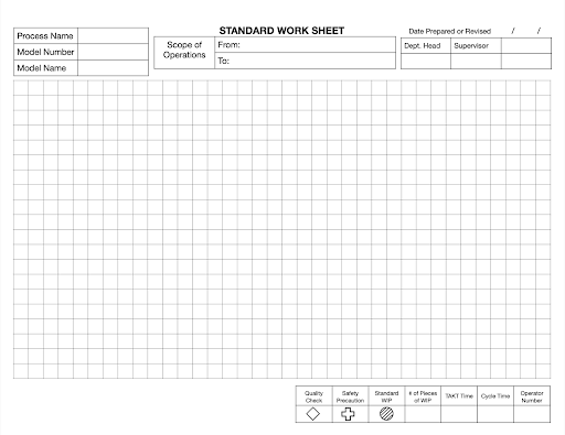 Standard Work Sheet Template