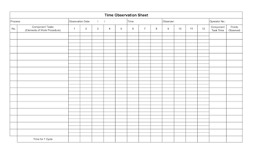 Time Observation Sheet Template