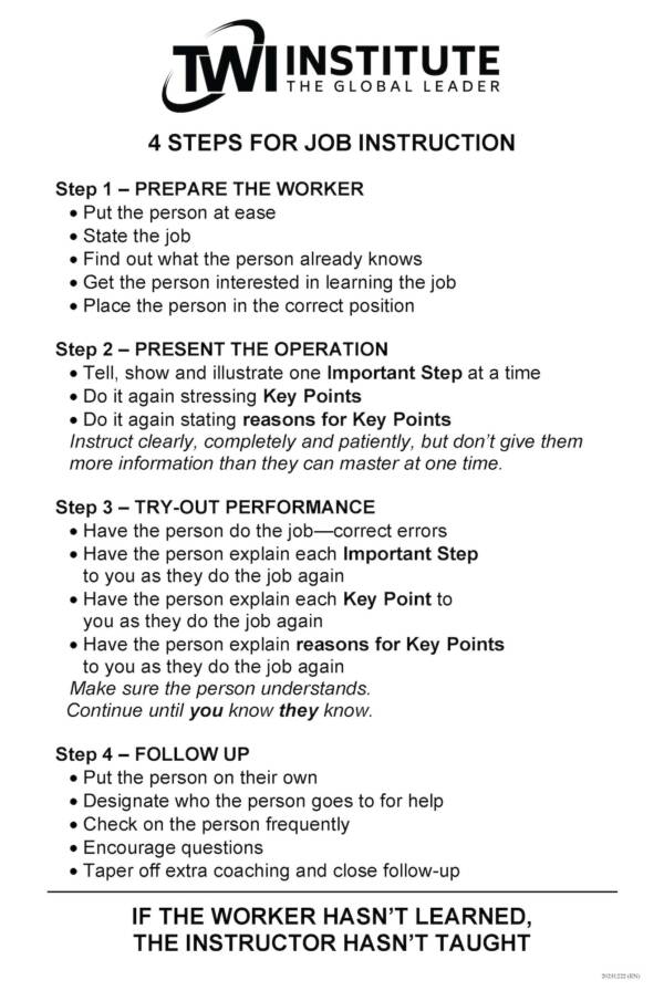 Job Instruction: 4 Step Chart