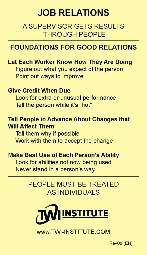 Job Relations Pocket Card