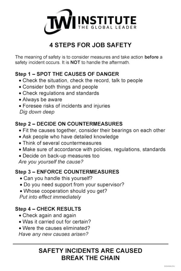 Job Safety: 4 Step Chart