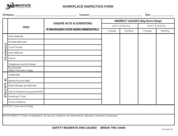 Job Safety: Workplace Inspection Form