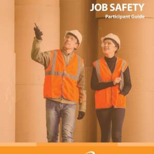 A woman and man in safety equipments in a factory